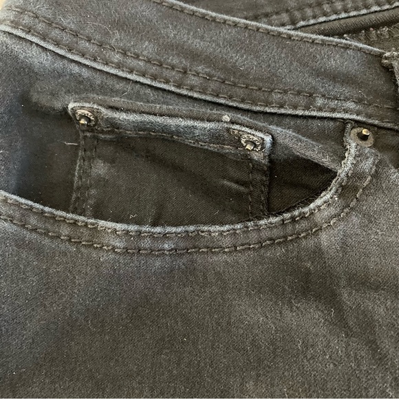 Source of Wisdom Size 28 High Rise London Skinny Black Jeans Inseam 33 inches - Picture 5 of 10